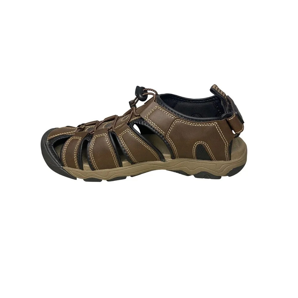 Eddie Bauer Meridian Mens Brown Fisherman Sandals Bungee Closure Size 9M